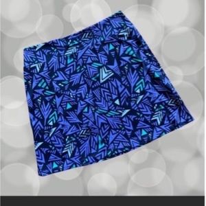 Woman’s Blue Patagonia Geometric Print Morning Glory Athletic Skirt